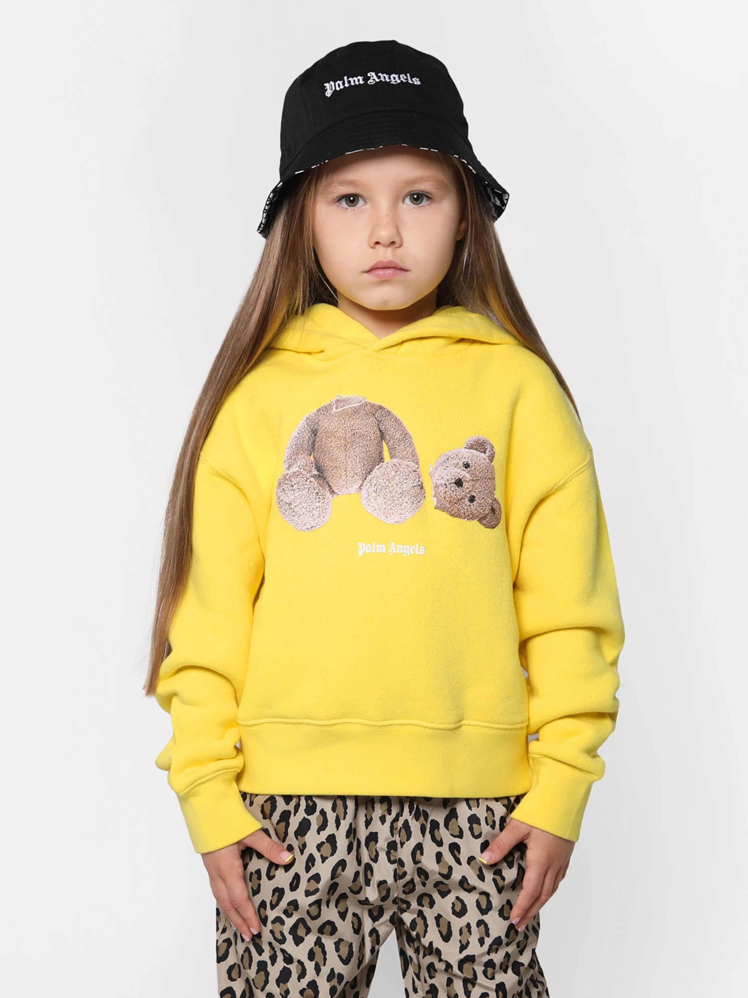 Palm Angels Girls Bear Print Hoodie