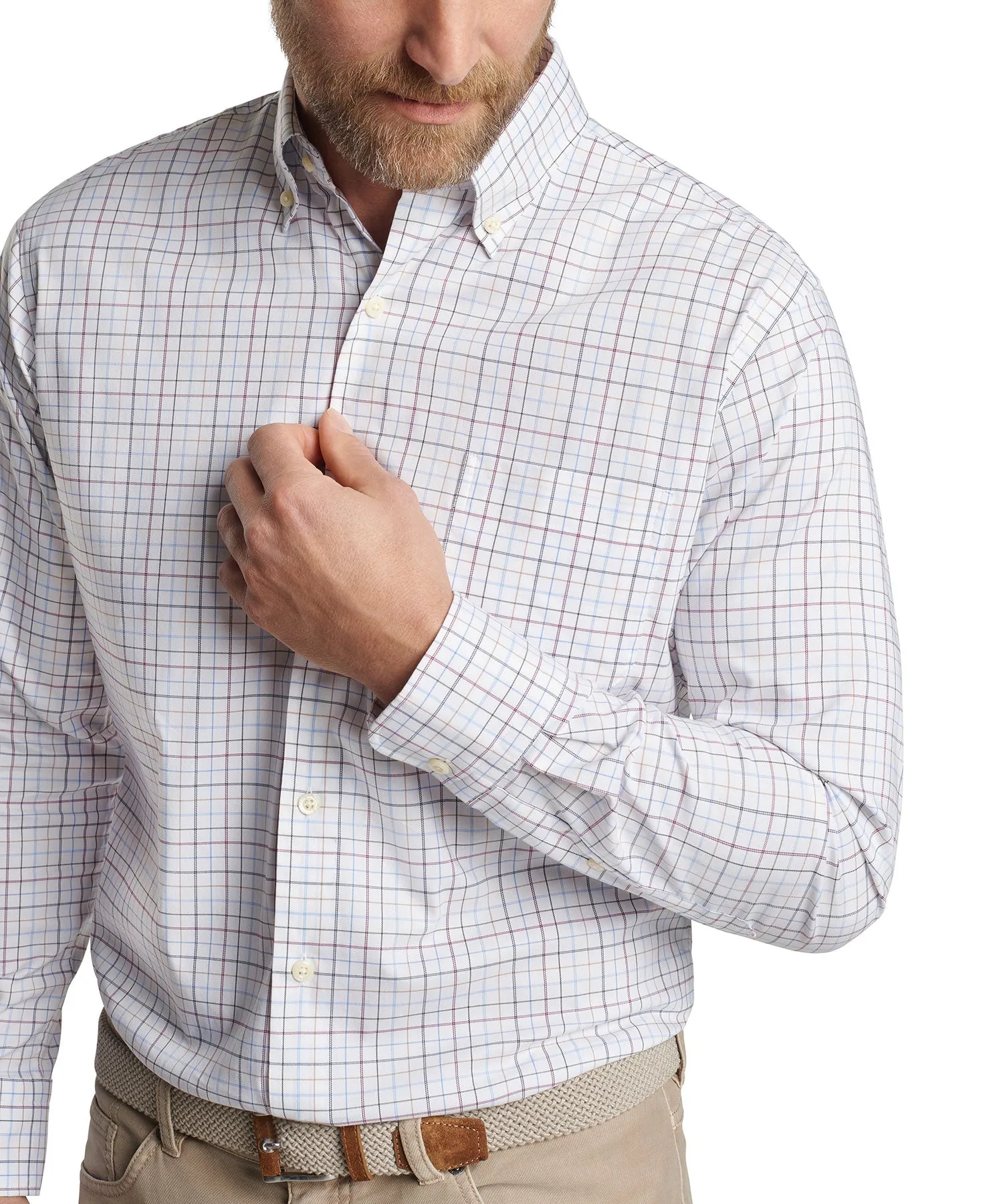 Peter Millar Long Sleeve 'Sydney' Button Down Performance Sport Shirt Sport Shirt