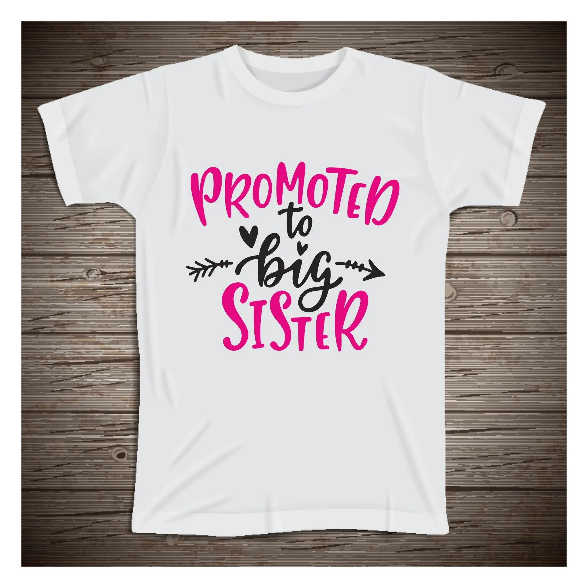 Promoted to Big Sister Sibling Kids T-Shirt Pregnancy announcement