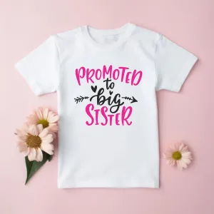 Promoted to Big Sister Sibling Kids T-Shirt Pregnancy announcement