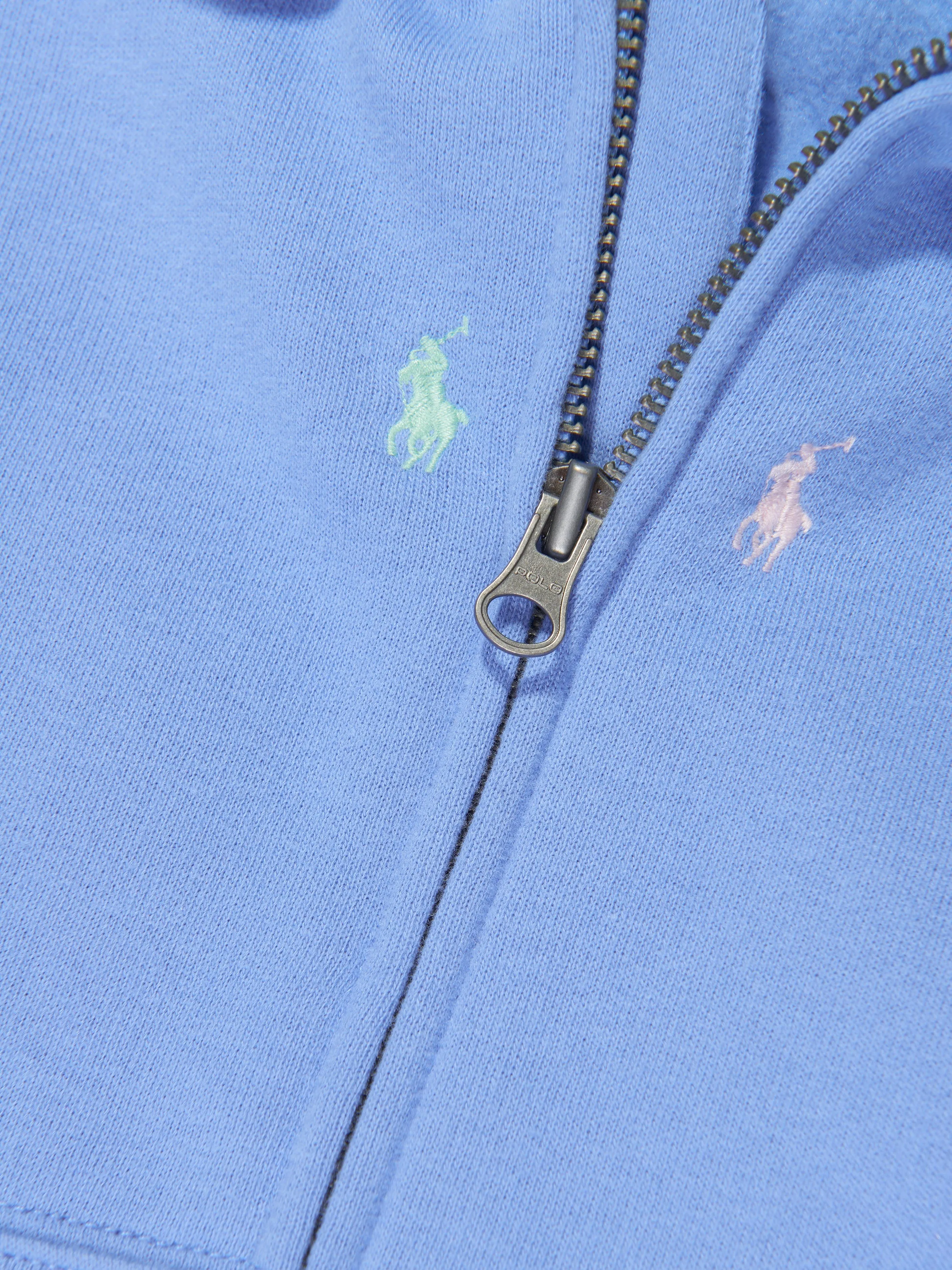 Ralph Lauren Boys Logo Zip Up Top in Blue