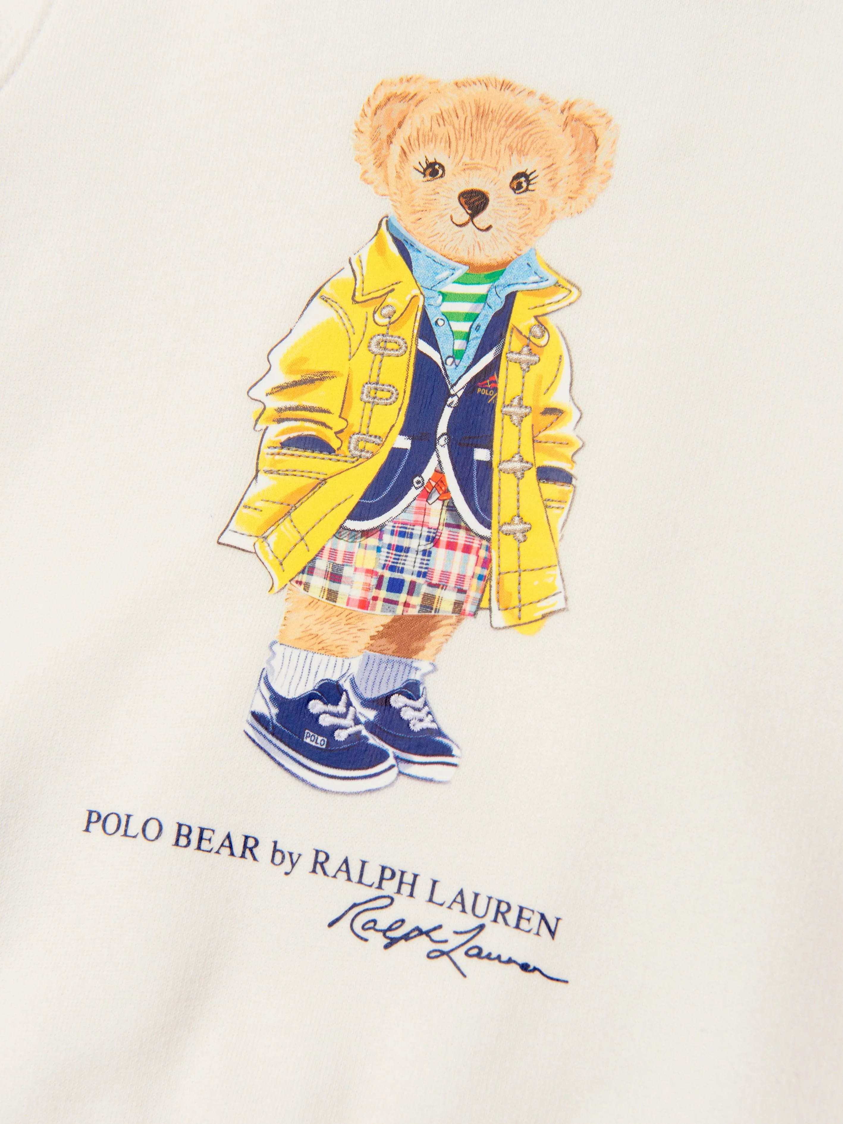 Ralph Lauren Girls Bear Hoodie in Ivory