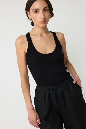 Ribbed U Neck Knit Tank