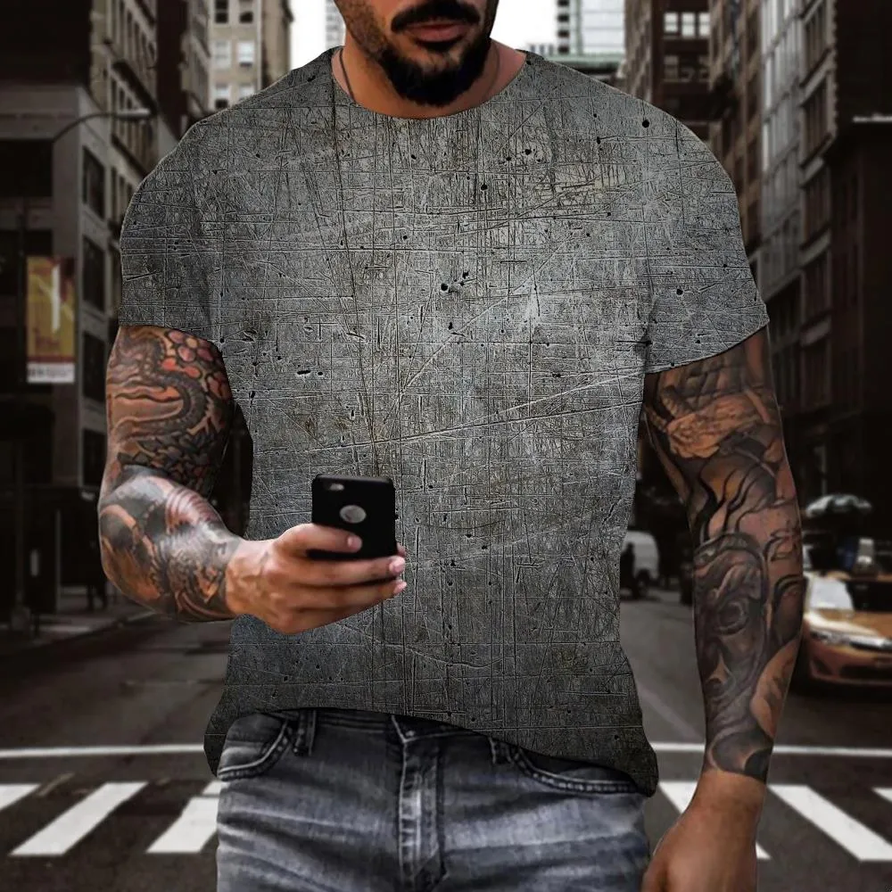 Scratch texture mottled wall tshirt clothing special texture art costume different Cool men