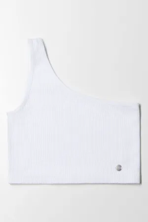 Seamless Asymmetrical Top White