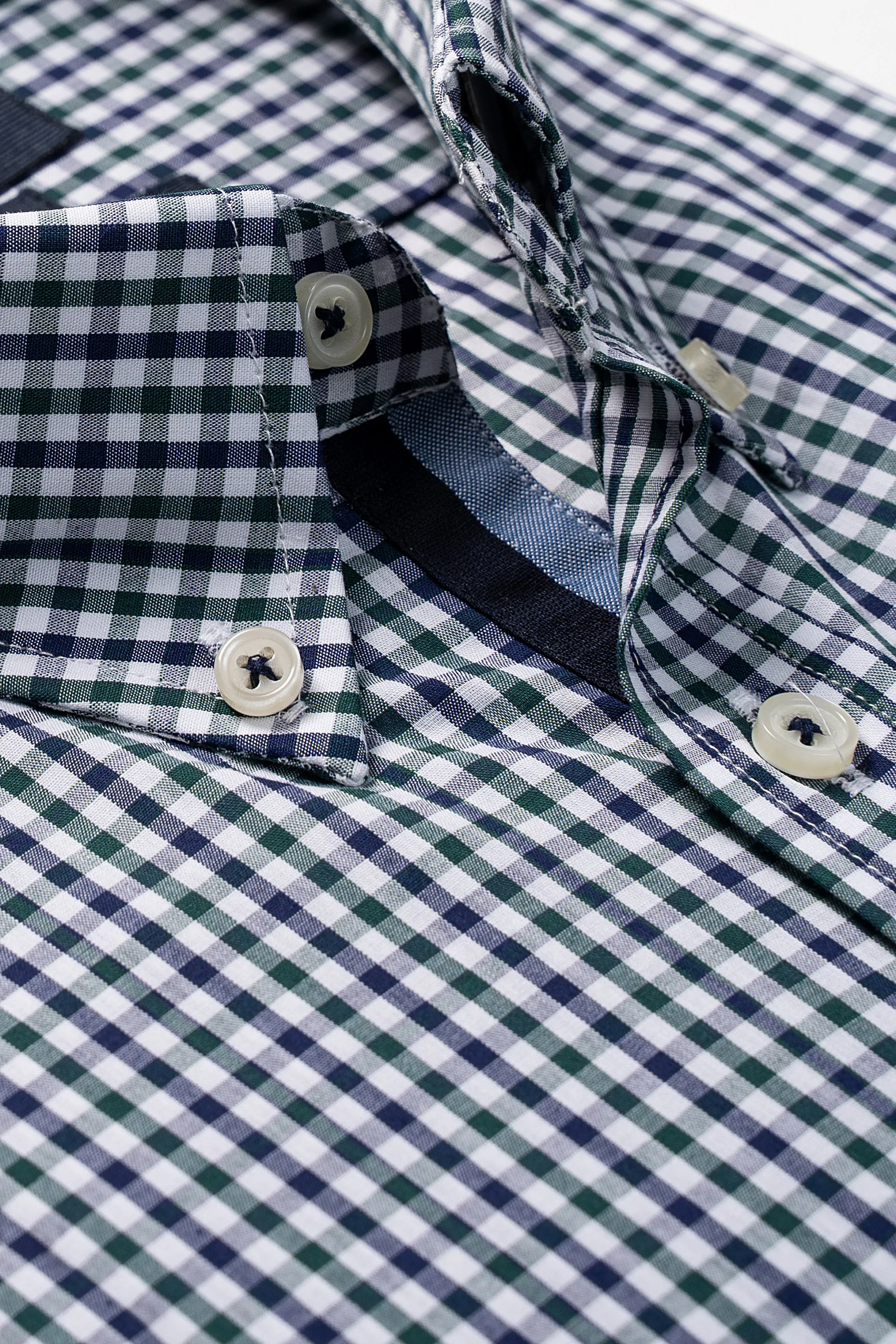 SEMI FORMAL SHIRT NAVY GREEN CHECK