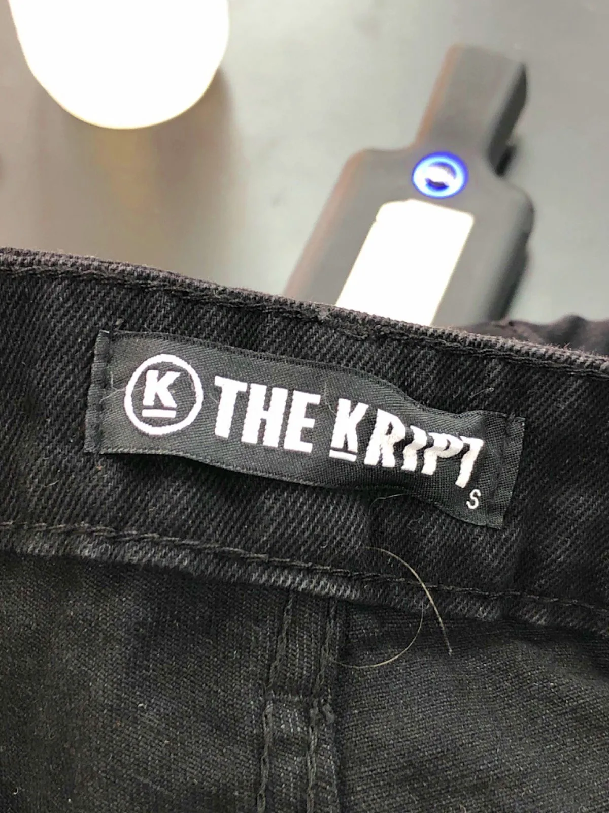 The Kript Black Cargo Trousers UK S