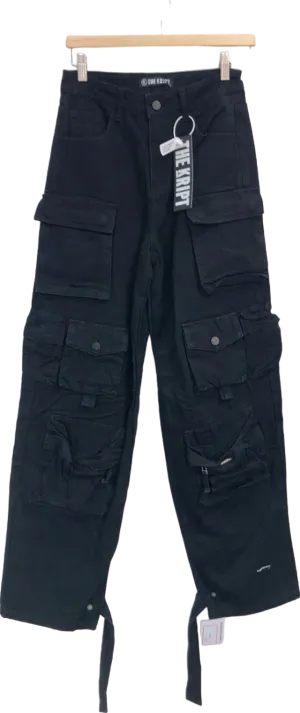 The Kript Black Cargo Trousers UK S