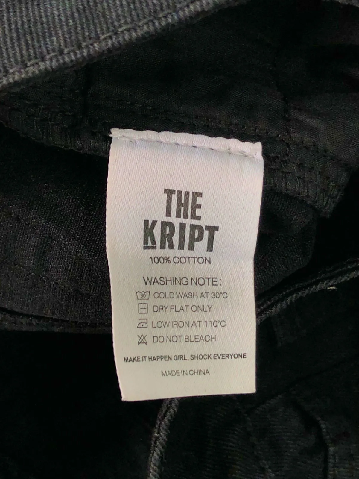 The Kript Black Cargo Trousers UK S