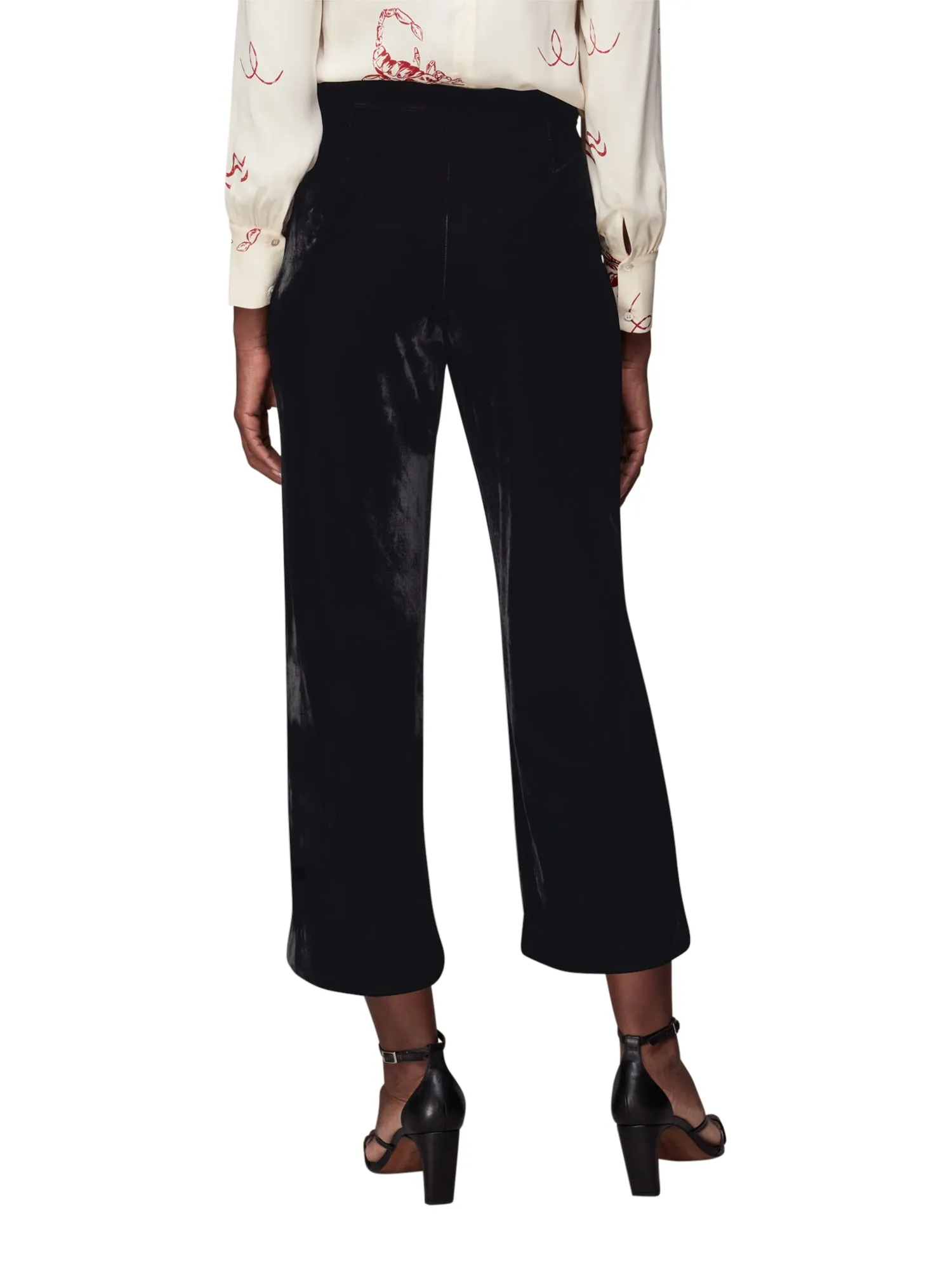 Velvet Wide Leg Crop Trousers