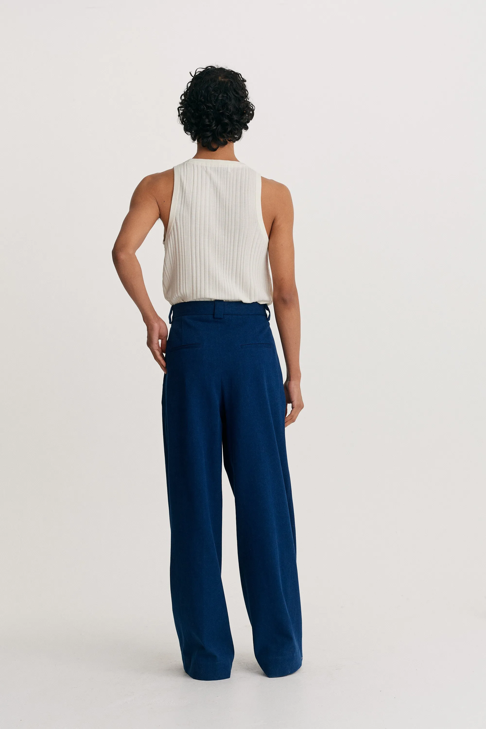 Wide Leg Denim Trouser