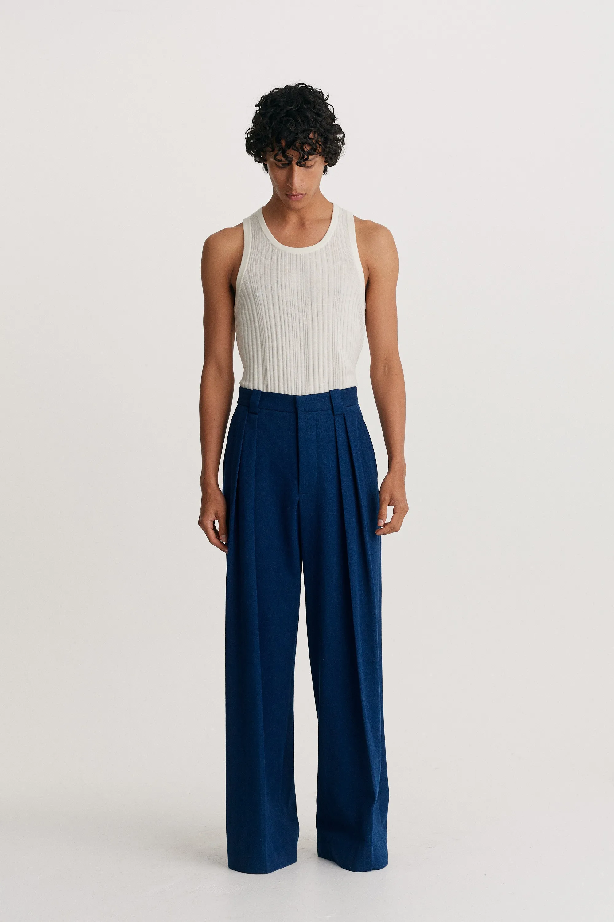 Wide Leg Denim Trouser