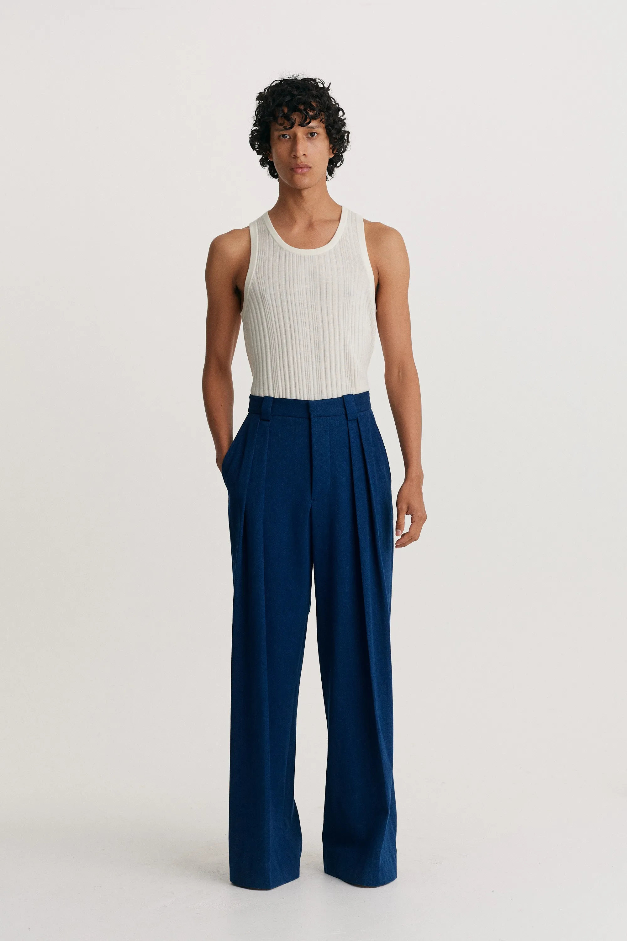 Wide Leg Denim Trouser