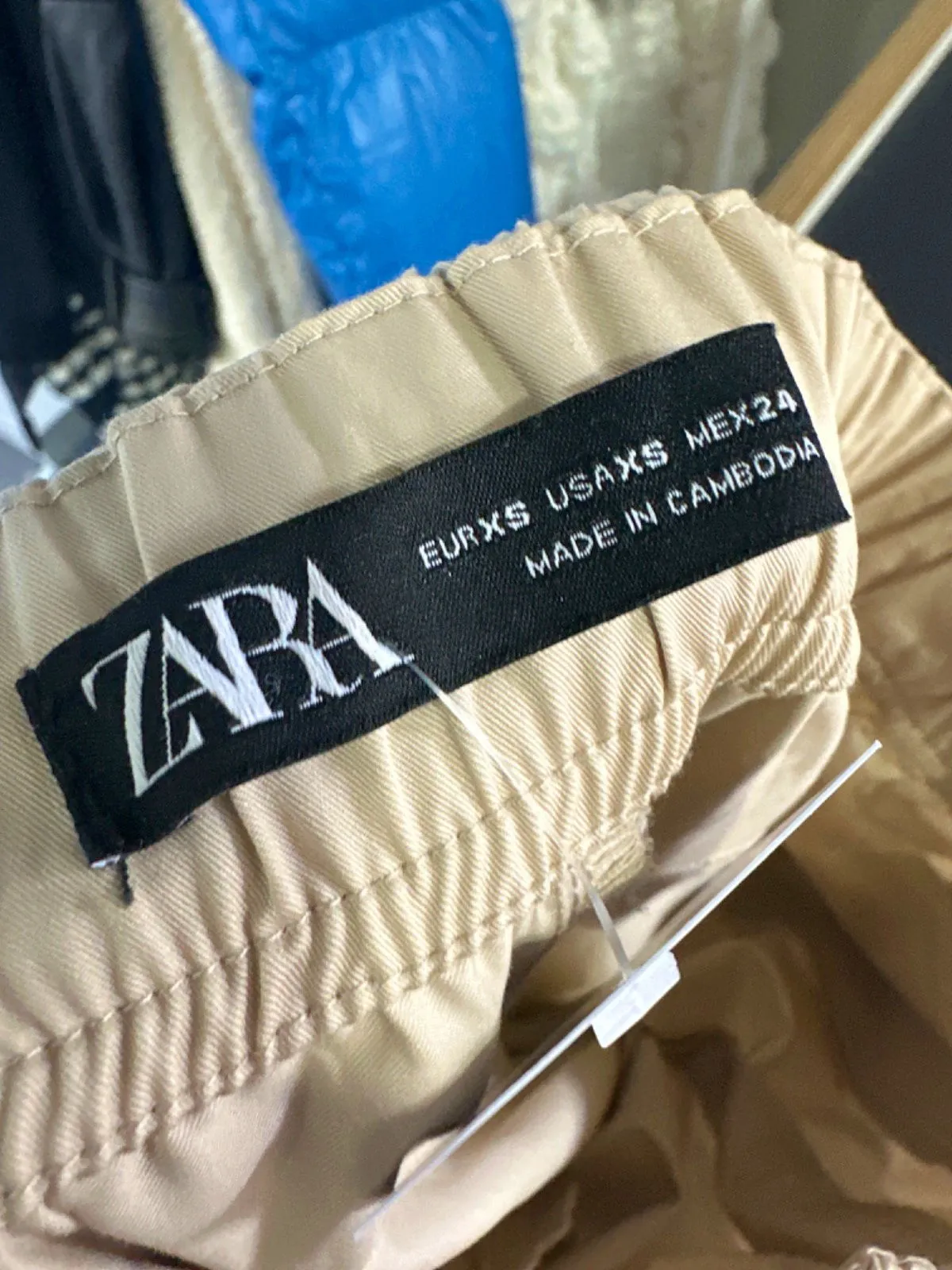 Zara Beige Cargo Trousers UK XS